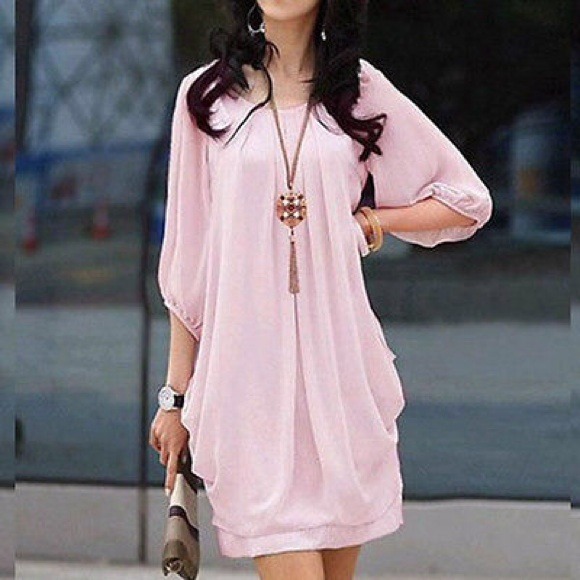 Dresses & Skirts - NWT Pink chiffon dress