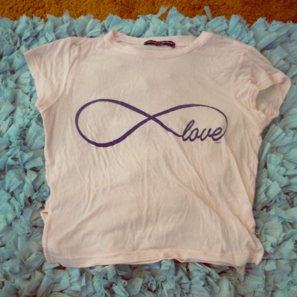 Brandy Melville Pink "Infinity Love" Crop Top