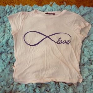 Brandy Melville Pink "Infinity Love" Crop Top