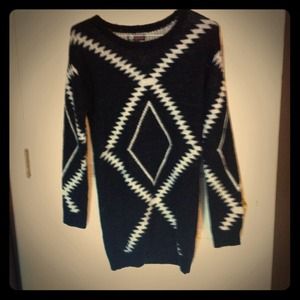 Aztec print sweater dress