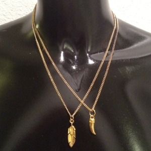 Talon and Feather layering necklaces