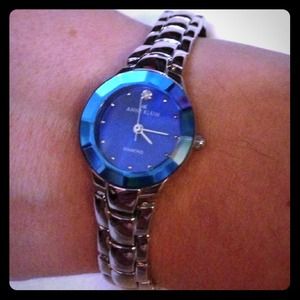 Anne Klein Watch With A Blue Face WLittle Diamonds