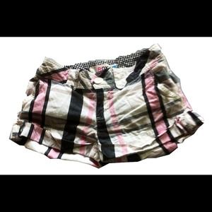 Roxy striped plaid shorts