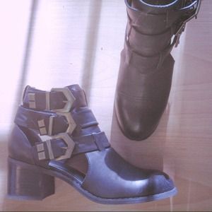 ON HOLD Cut Out Side Buckle Booties