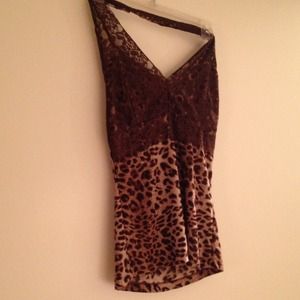 Leopard halter top