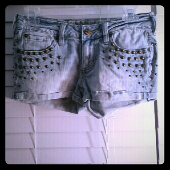 LAST CHANCE Bronze Studded Shorts - Picture 2 of 2