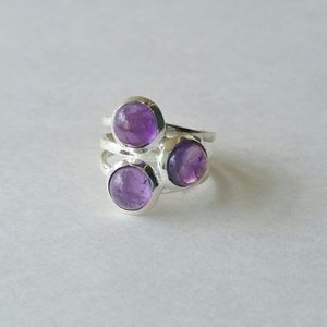 Natural Amethyst Statement Ring