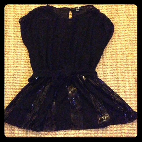 Sheer black Forever 21 sequined top