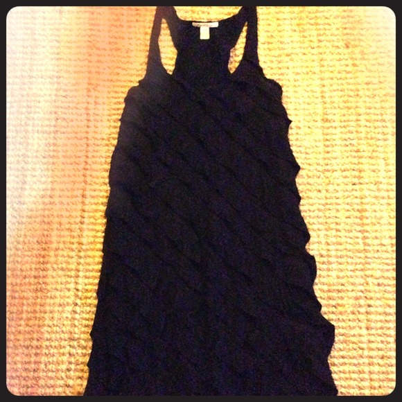 Knee length black ruffle Kenneth Cole dress