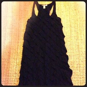 Knee length black ruffle Kenneth Cole dress