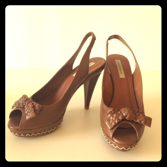 Zara Leather Platform Heels