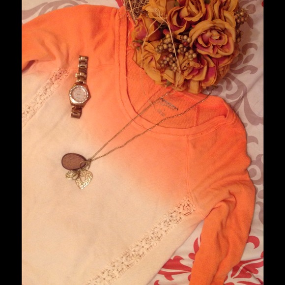 Light ./darker peachy orangish crochet sides