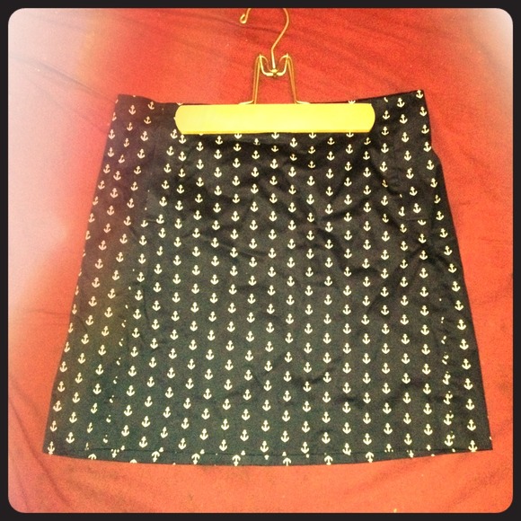 J Crew Navy Anchor Skirt