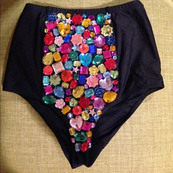 🚫TRADED🚫 AA bejeweled swim bottoms