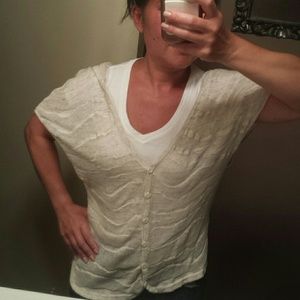 Short sleeve hooded cotton cardigan from Anthro Short sleeve hooded cotton cardigan from Anthro