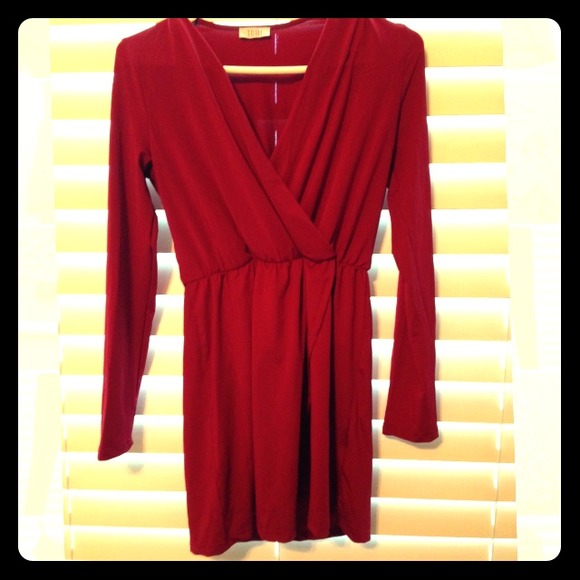 Tobi Red Wrap Mini Dress! Size S
