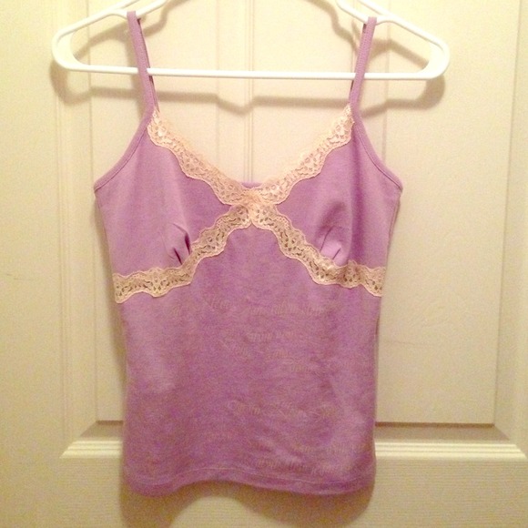 Purple Lace Calvin Klein Tank Top With CK Logo - Picture 1 of 3