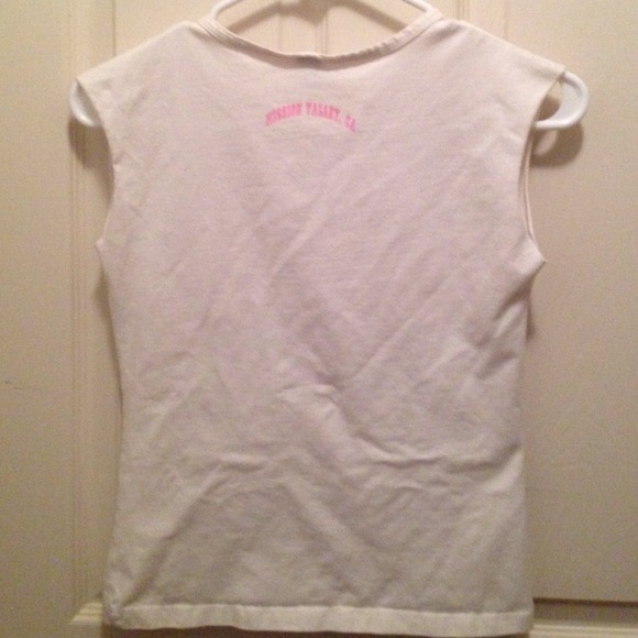 White Hooters Tank Top With Pink Owl and Logo - Picture 3 of 5