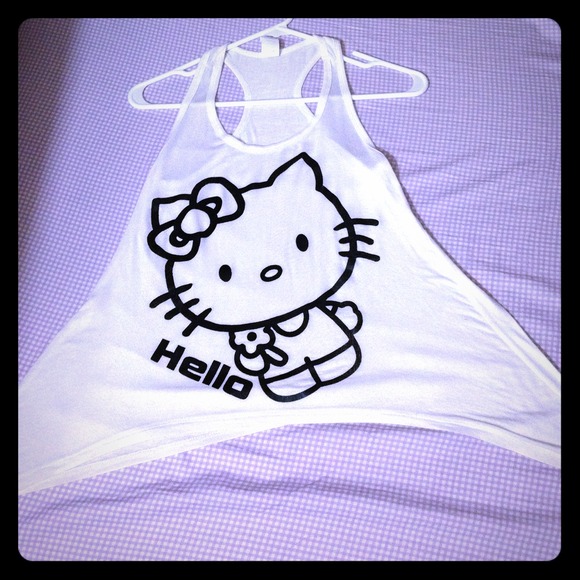 White Hello Kitty Racerback Tank
