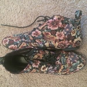 Floral ankle booties