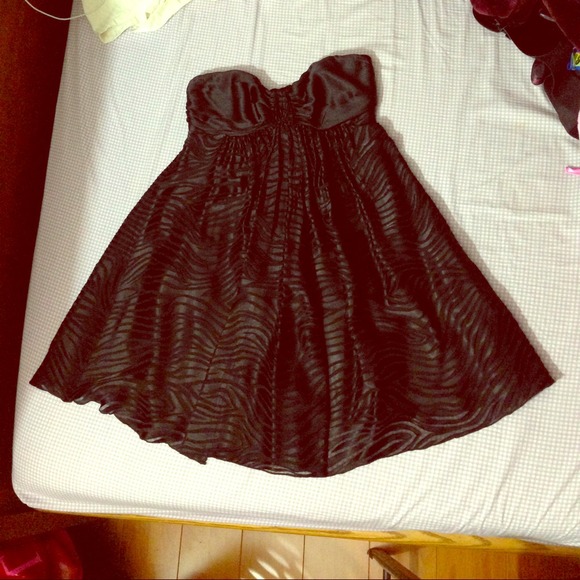 Black Sweet-heart Zebra Print Dress