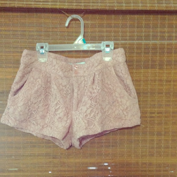 Pink lace shorts