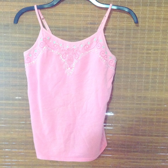 Pink beaded tank top