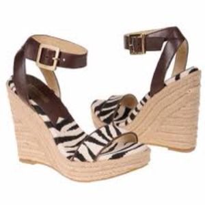 Michael Kors Brown Zebra Print Wedge