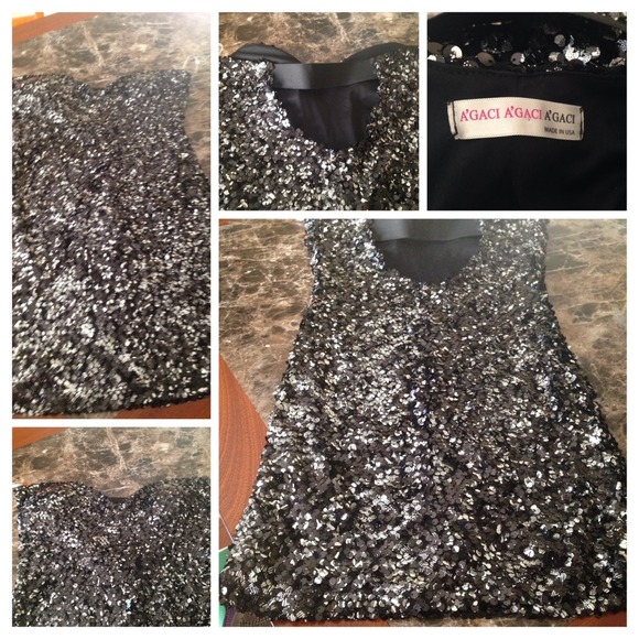 💃Black Sequin Dress