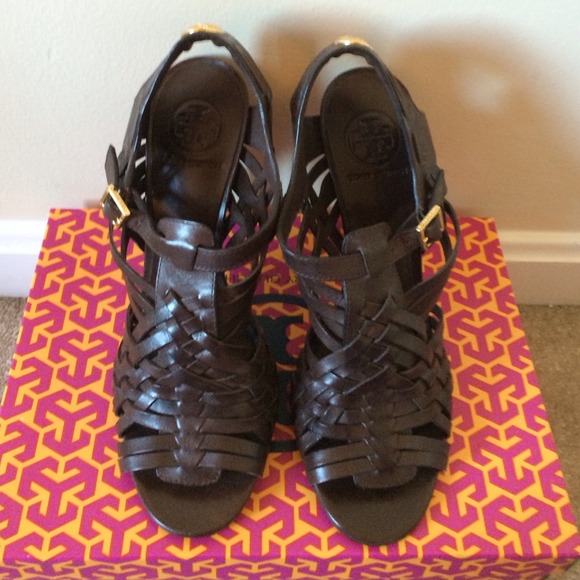 Tory Burch Kelton High Heel Huarache Sandals Sz 9 - Picture 3 of 4