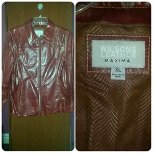 Red leather jacket