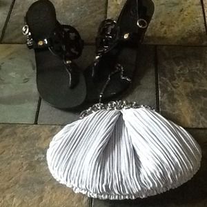 SILVER MATTE SATIN COCKTAIL PURSE