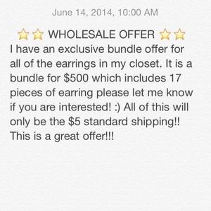 Wholesale Earrings offer!!! Limited time offer! ⭐️