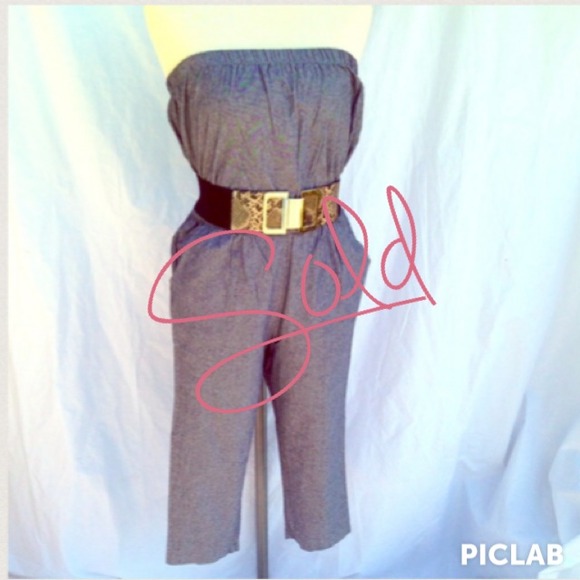 SOLD Heather grey cropped jumpsuit