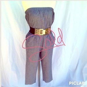 SOLD Heather grey cropped jumpsuit