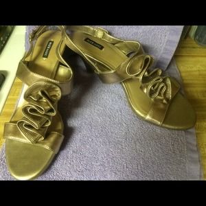 Gold heeled dress sandals