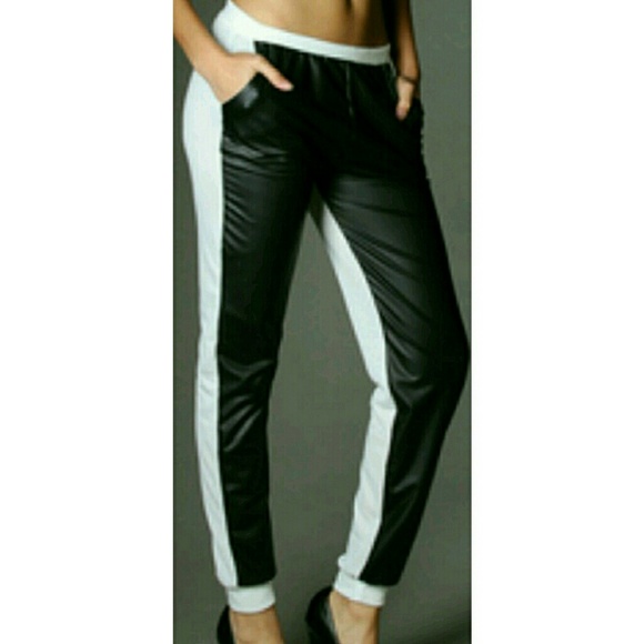 Black and white joggers