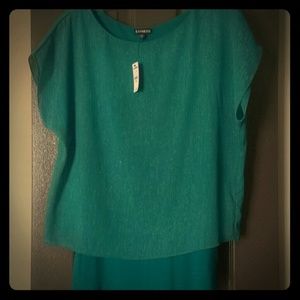 Express Emerald Green Shimmer Top, CUTE!