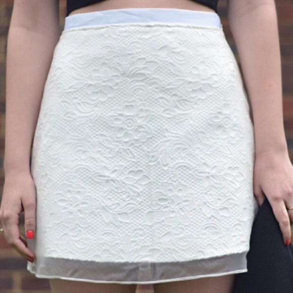 Topshop Skirt with Overlay - Picture 3 of 3