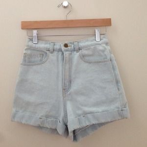 American Apparel High-Waist Jean Cuff Short