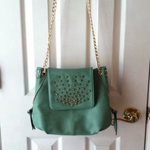 Sage Green Purse with Gold Accents. Never Used.