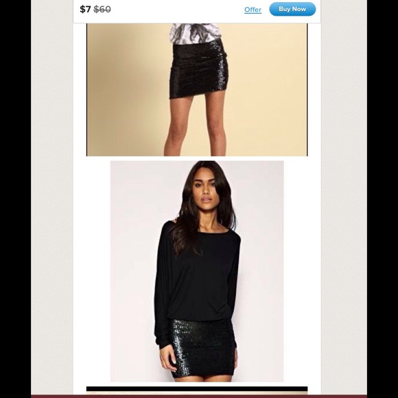 Black n silver mini skirt - Picture 3 of 3