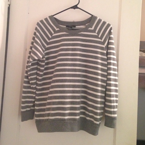 Forever 21 grey and white striped sweater