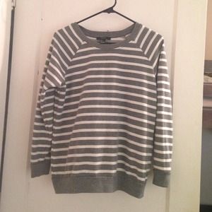 Forever 21 grey and white striped sweater