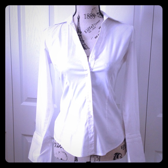 Fitted express button down blouse