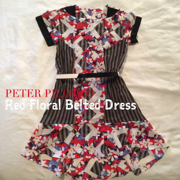Peter Pilotto for Target Dresses & Skirts - HP! NWOT Peter Pilotto Red Floral Belted Dress