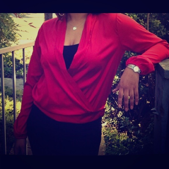 Forever 21 Red Wrap blouse