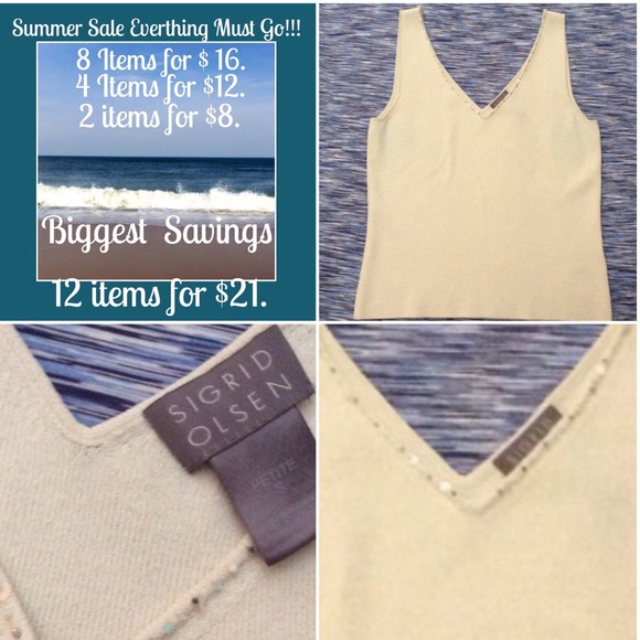 SIGRID OLSEN Tops - 🚫BUNDLED🚫💟💗 CLEARANCE ITEM💗 IVORY V-NECK TOP