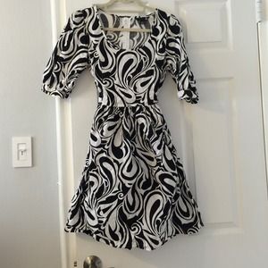 Black and white print dress