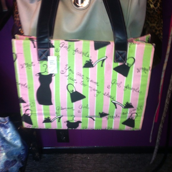 Vintage inspired striped handbag
